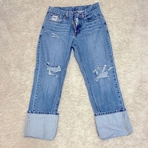 Distressed White Label Cinch Jeans